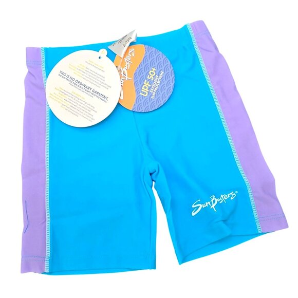 SunBusters Kids UPF 50+ Swim Shorts 2-3 Yrs Blue Purple Reef Safe JJ4130 - Picture 1 of 6